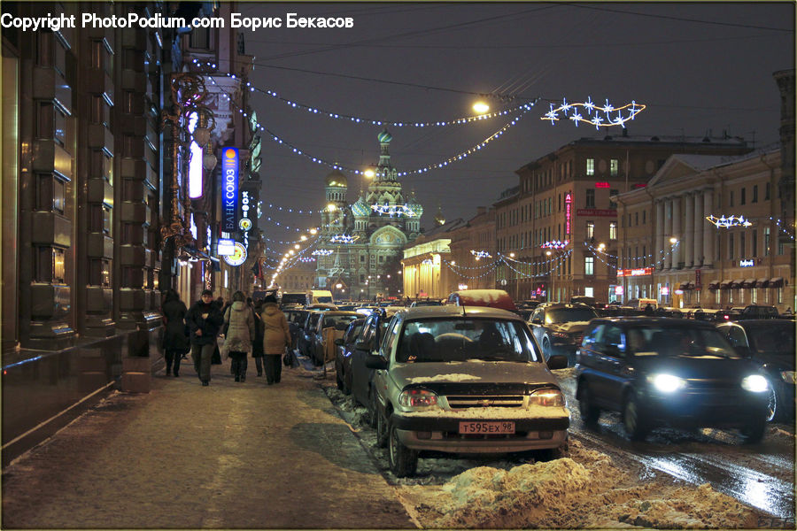 Automobile, Car, Vehicle, Parking, Parking Lot, Night, Outdoors