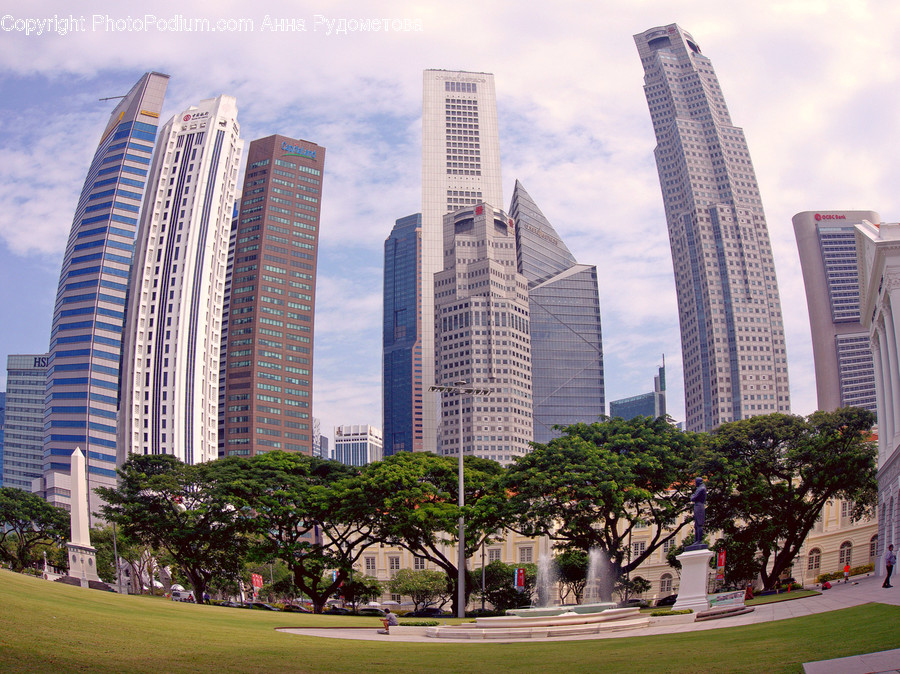 Urban, Town, City, Building, Office Building