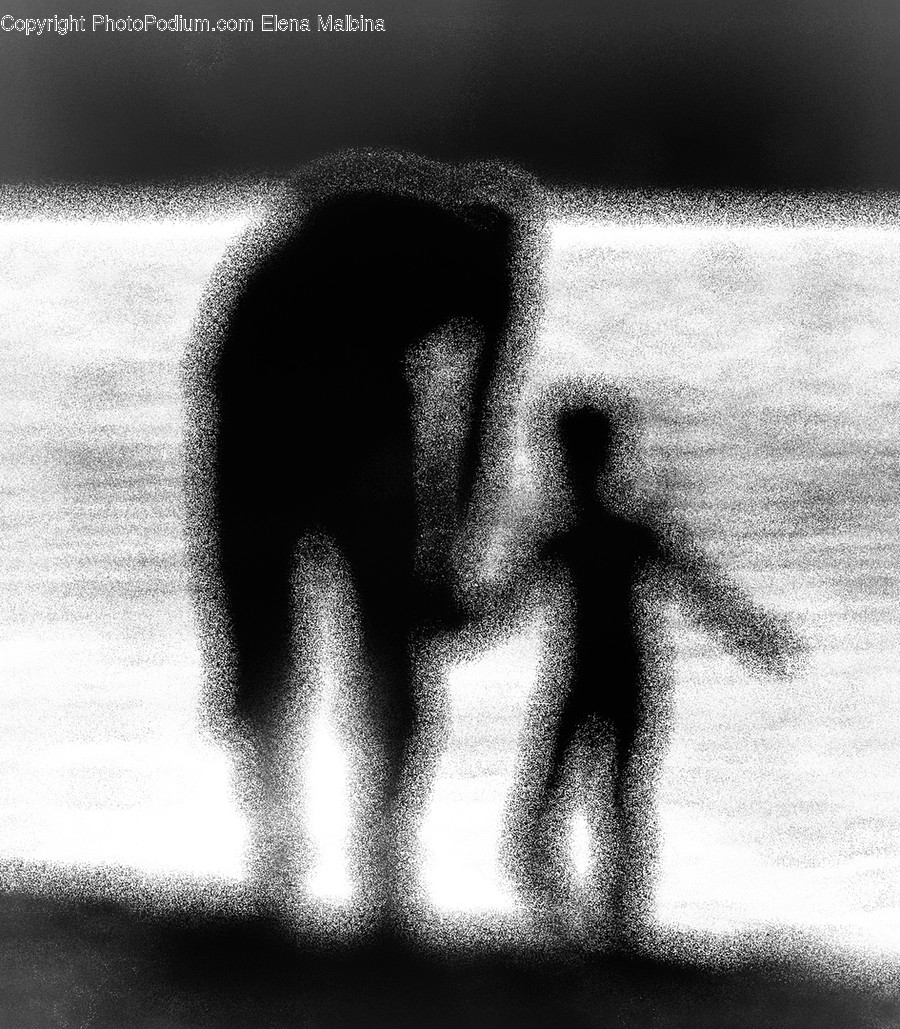 Silhouette, Back, Water, Art, Hand