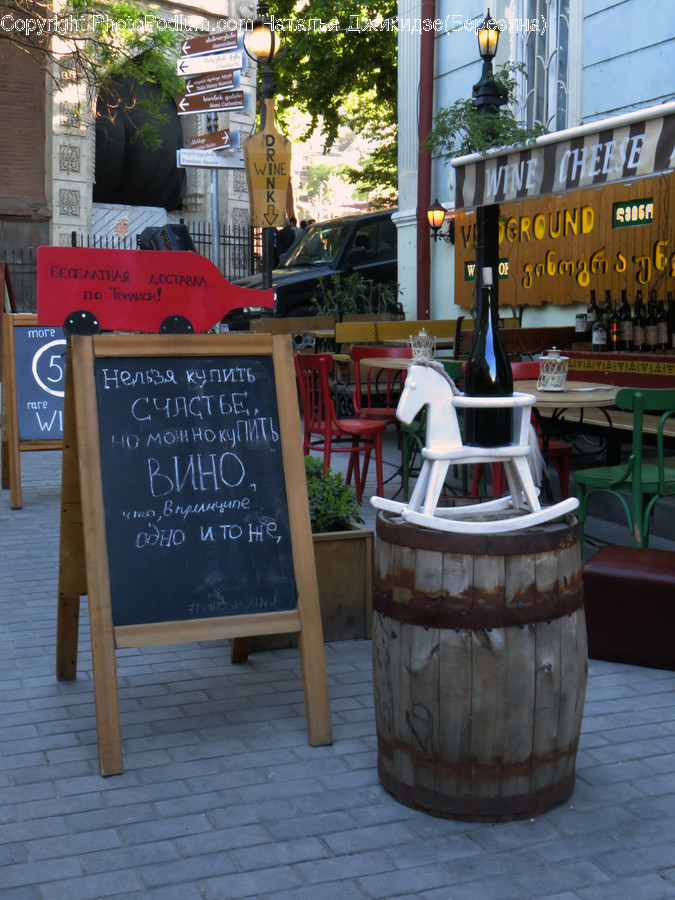 Chair, Furniture, Restaurant, Blackboard, Cafe