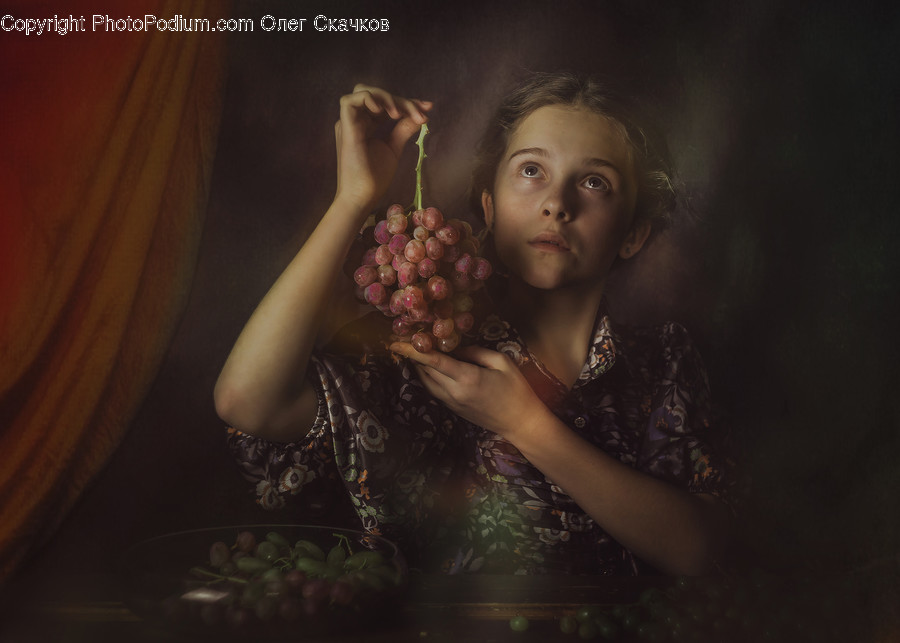 Plant, Food, Fruit, Grapes, Person