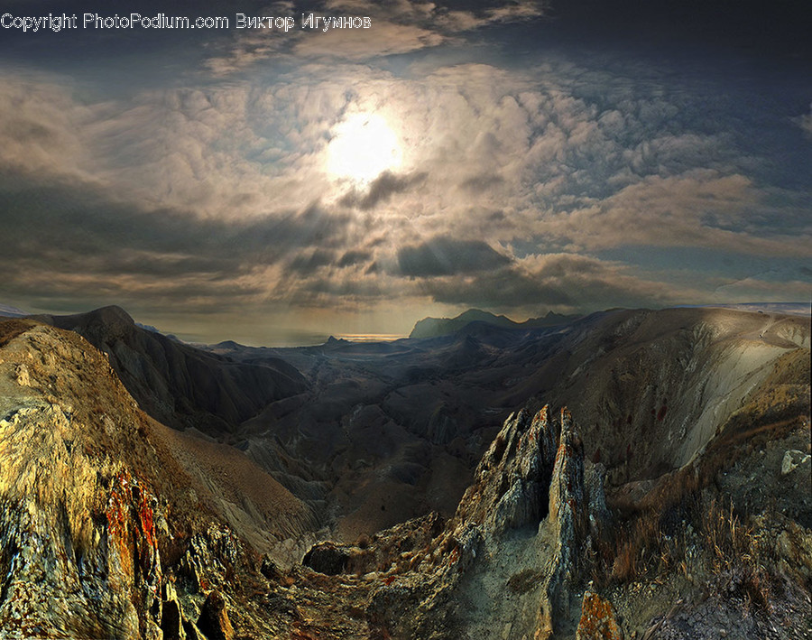 Nature, Mountain, Outdoors, Painting, Art