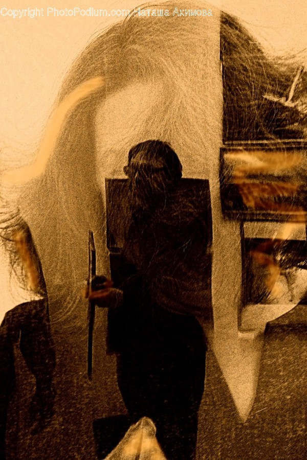 Art, Painting, Person, Human, Cat