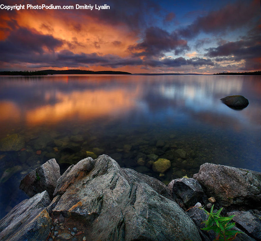 Rock, Dawn, Dusk, Sky, Sunrise, Sunset, Coast