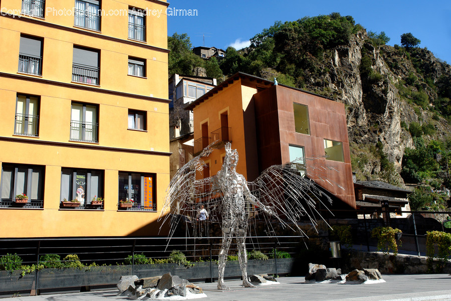 Water, Urban, Fountain, Building, Human