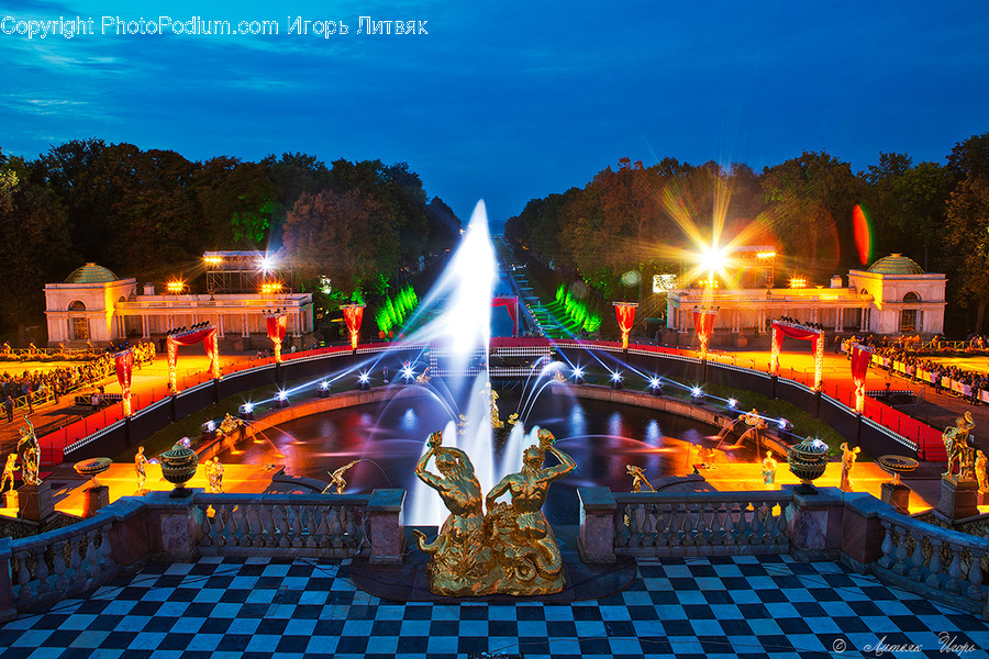 Water, Fountain, Person, Human, Road