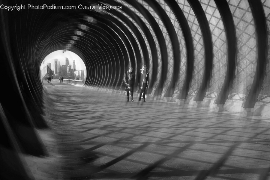 Tunnel, Human, Person, Machine, Wheel
