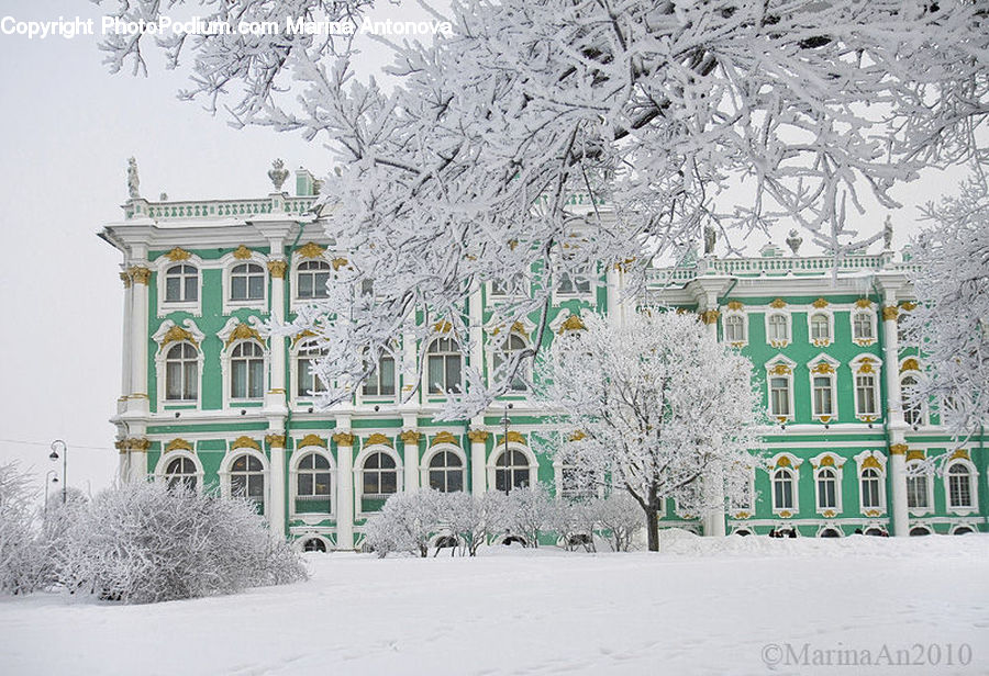 Ice, Outdoors, Snow, Building, Housing, Villa, Downtown