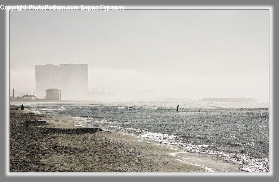 Beach, Coast, Outdoors, Sea, Water, Blizzard, Snow