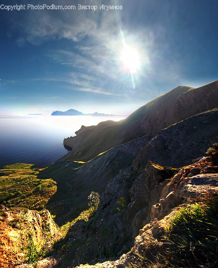 Nature, Outdoors, Light, Flare, Mountain