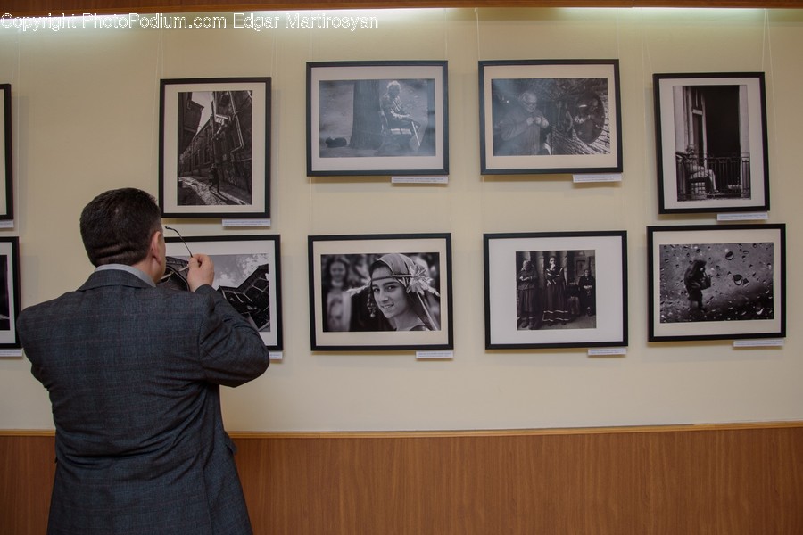 Art Gallery, Art, Human, Person, Overcoat