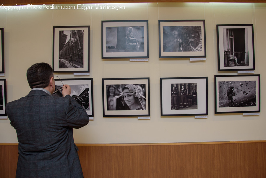 Art Gallery, Art, Human, Person, Suit