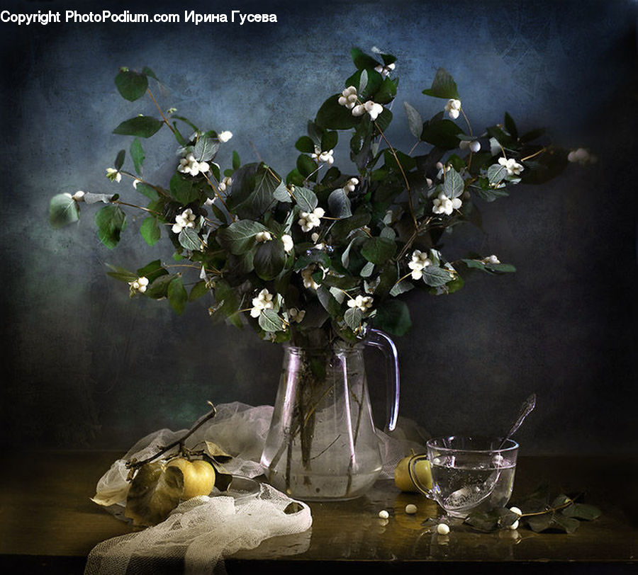 Art, Painting, Still Life, Fruit, Quince, Glass, Goblet