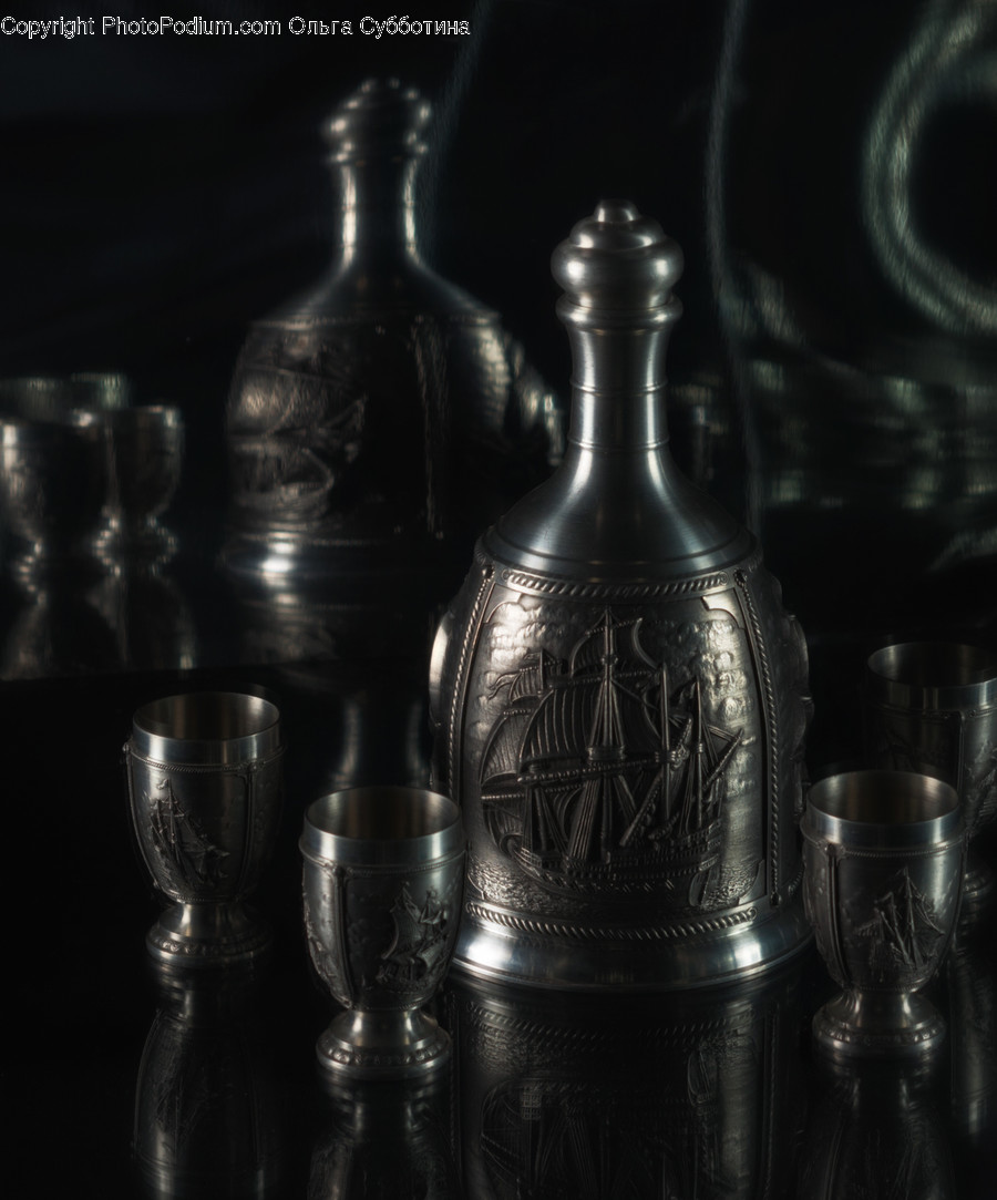 Bronze, Glass, Pottery, Goblet