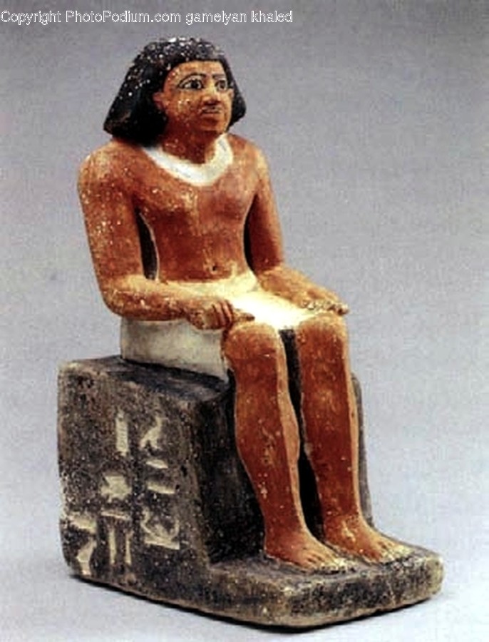 Figurine, Human, Person, Kneeling, Painting