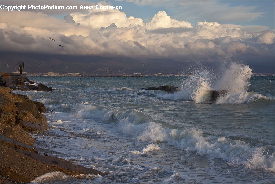 Outdoors, Sea, Sea Waves, Water, Beacon, Building, Lighthouse