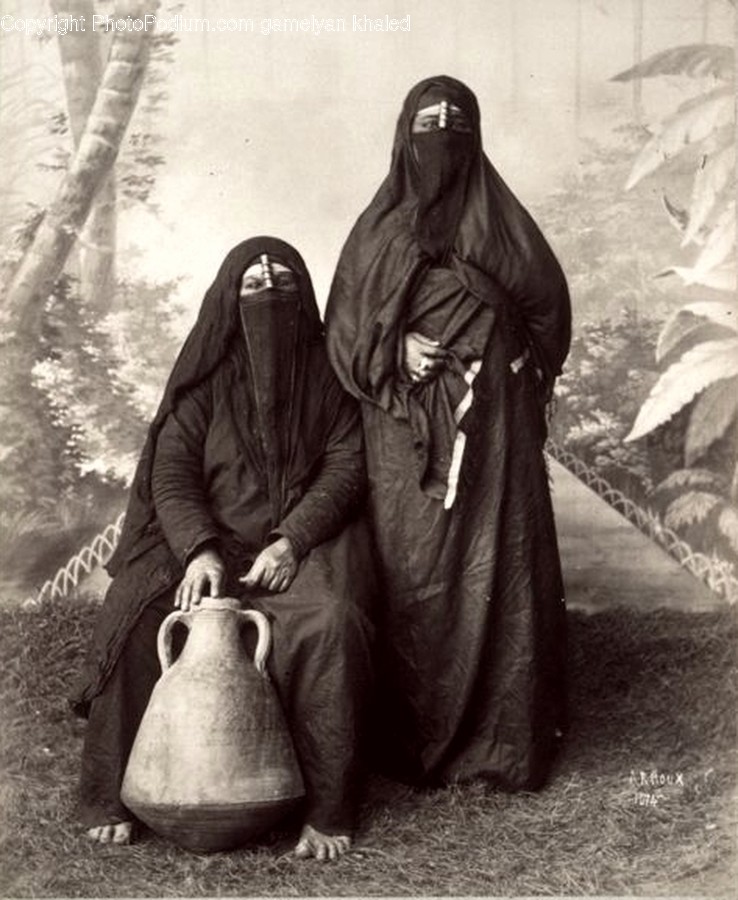 Apparel, Clothing, Cloak, Fashion, Pottery