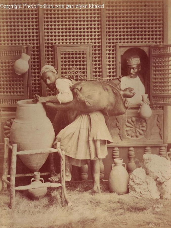 Jar, Pottery, Human, Person, Vase