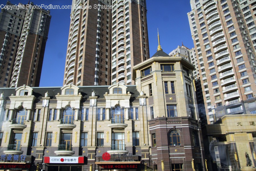 Town, City, High Rise, Urban, Building