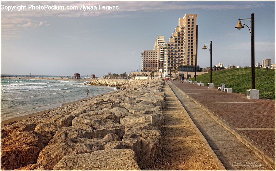 Rock, Coast, Outdoors, Sea, Water, Rubble, Construction