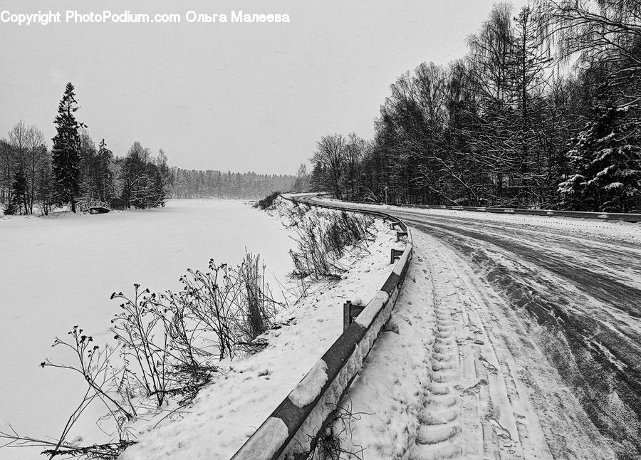 Ice, Outdoors, Snow, Dirt Road, Gravel, Road, Path
