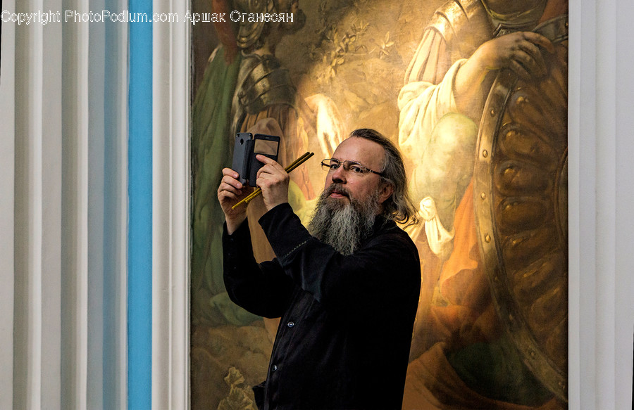 Person, Human, Face, Beard, Art