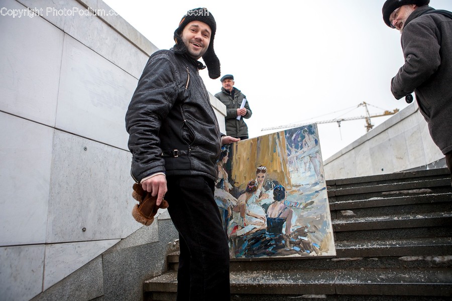 Clothing, Apparel, Person, Human, Handrail
