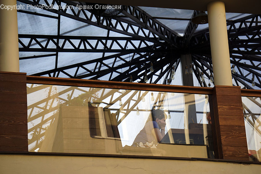 Architecture, Building, Window, Skylight, Person