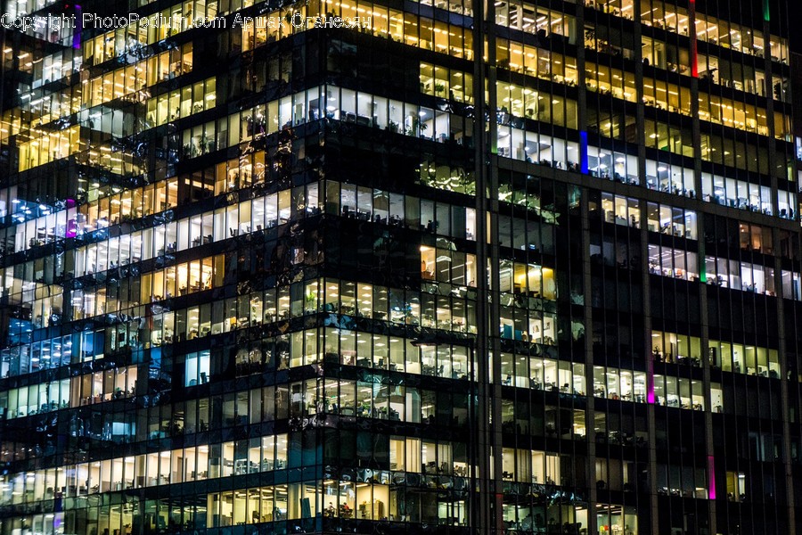 Office Building, Building, Corner, Town, High Rise