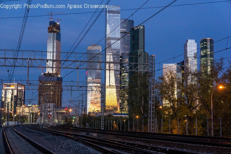Transportation, Rail, Train Track, Railway, Utility Pole
