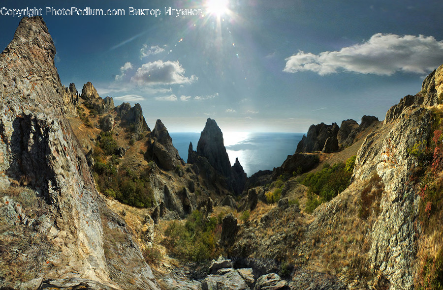 Nature, Outdoors, Mountain, Light, Flare