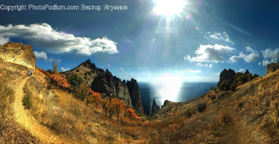 Nature, Outdoors, Mountain, Light, Flare