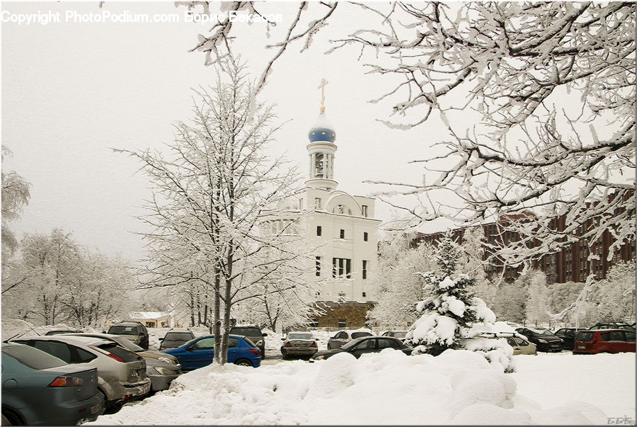 Parking, Parking Lot, Automobile, Car, Vehicle, Blizzard, Outdoors