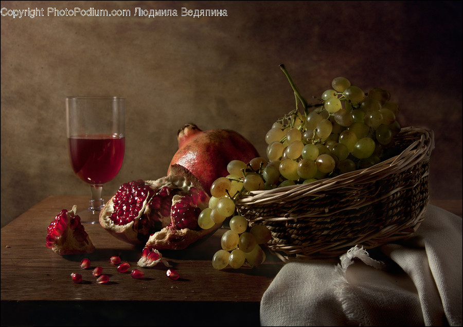 Plant, Glass, Grapes, Food, Fruit