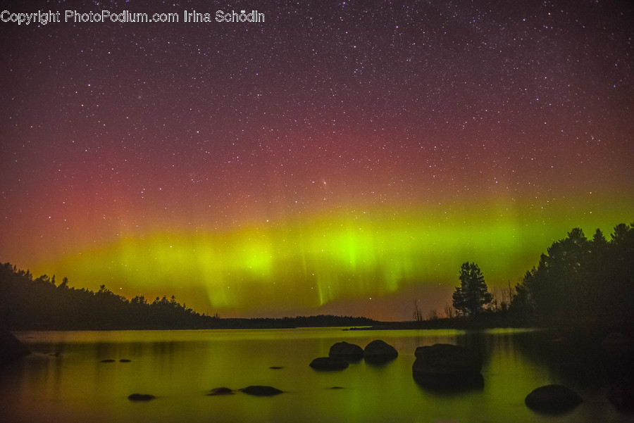 Nature, Outdoors, Night, Aurora, Land