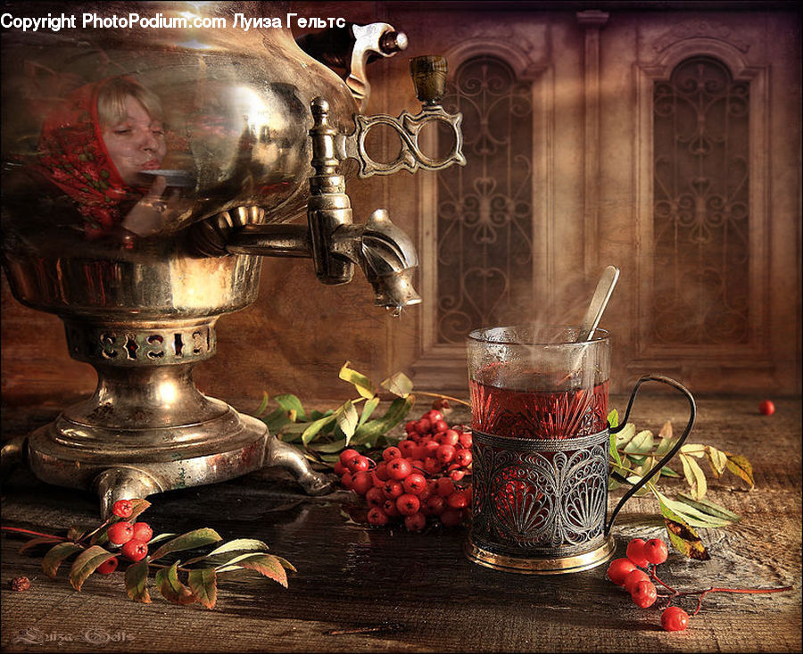 Glass, Goblet, Pot, Pottery, Plant, Leaf, Head