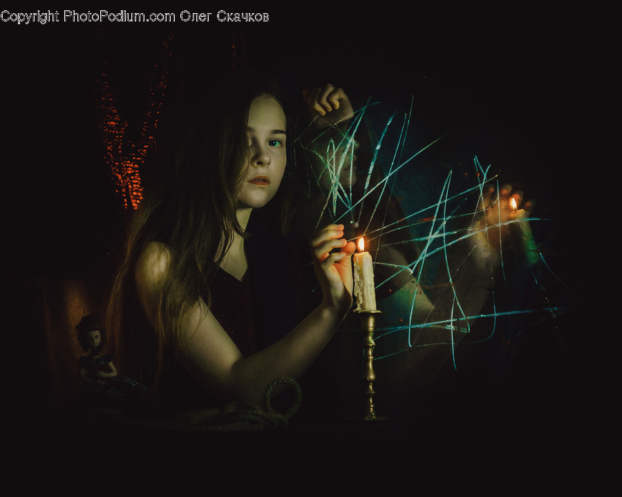 Person, Human, Light, Flare, Painting