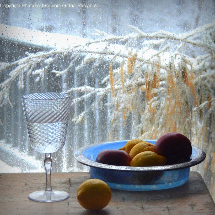 Plant, Glass, Goblet, Bowl, Fruit