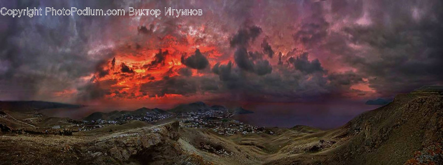 Nature, Outdoors, Mountain, Painting, Art