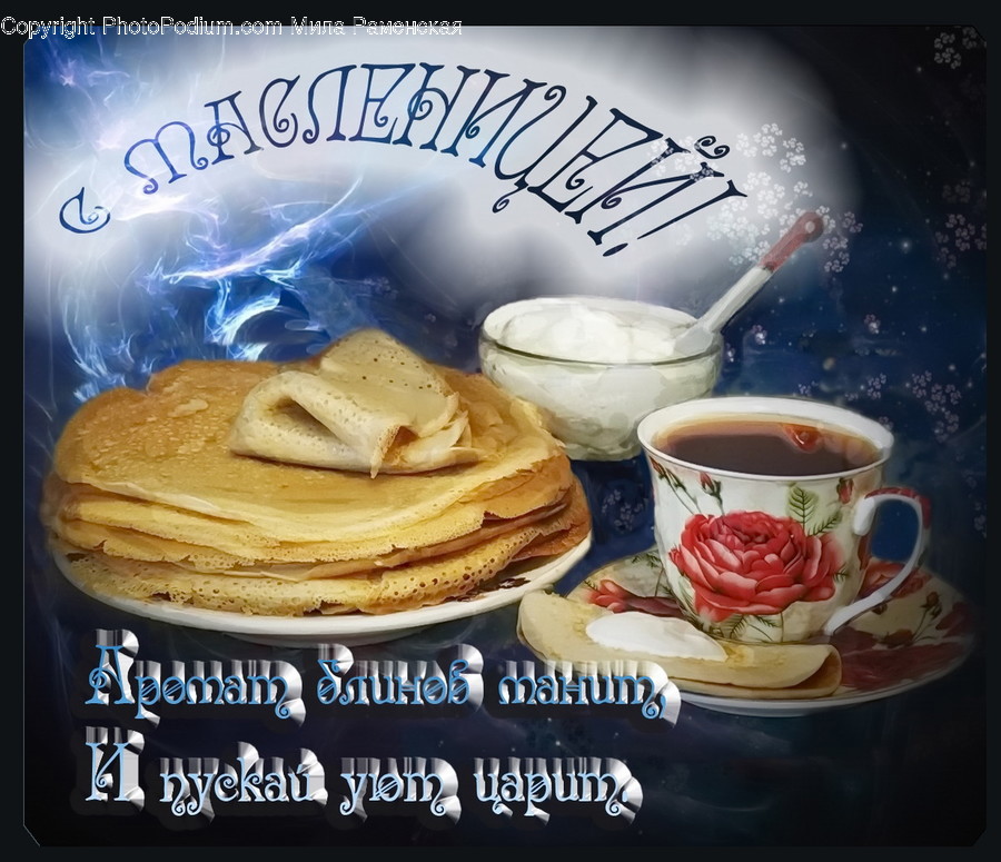 Pottery, Saucer, Food, Bread, Pancake