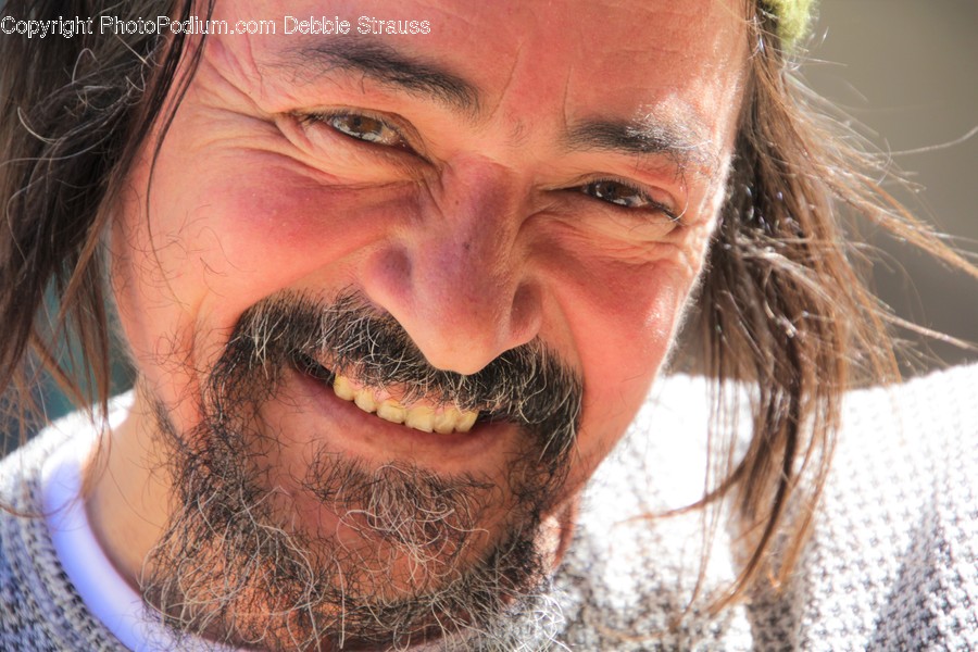 Person, Human, Face, Beard, Smile