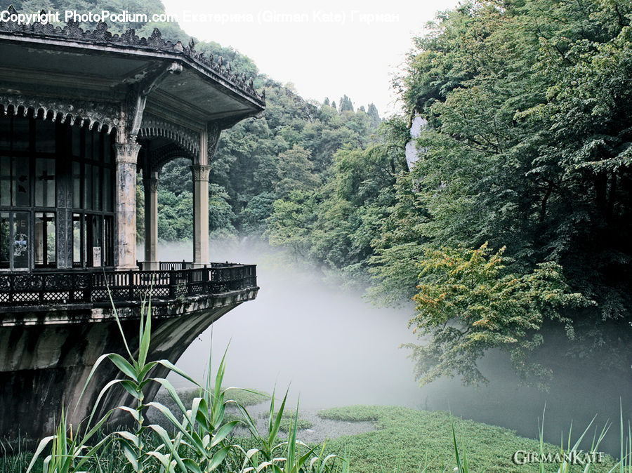 Gazebo, Architecture, Shrine, Temple, Worship, Field, Grass