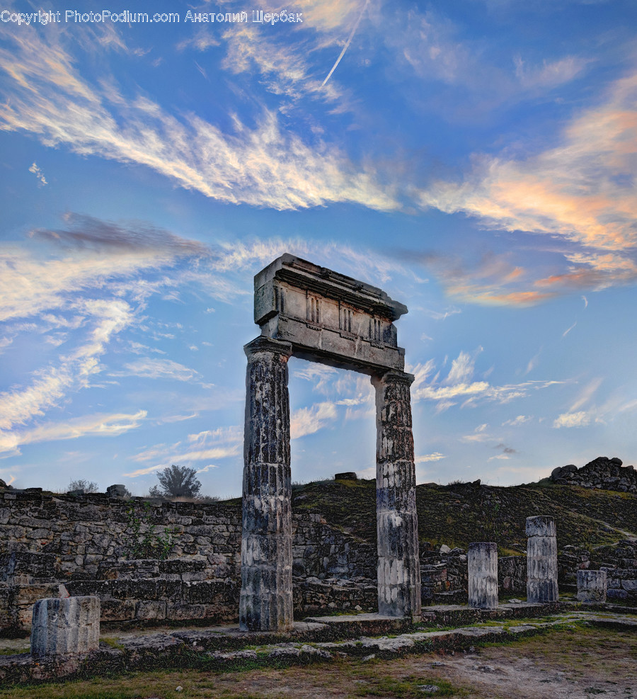 Ruins, Soil, Gate, Building, Architecture