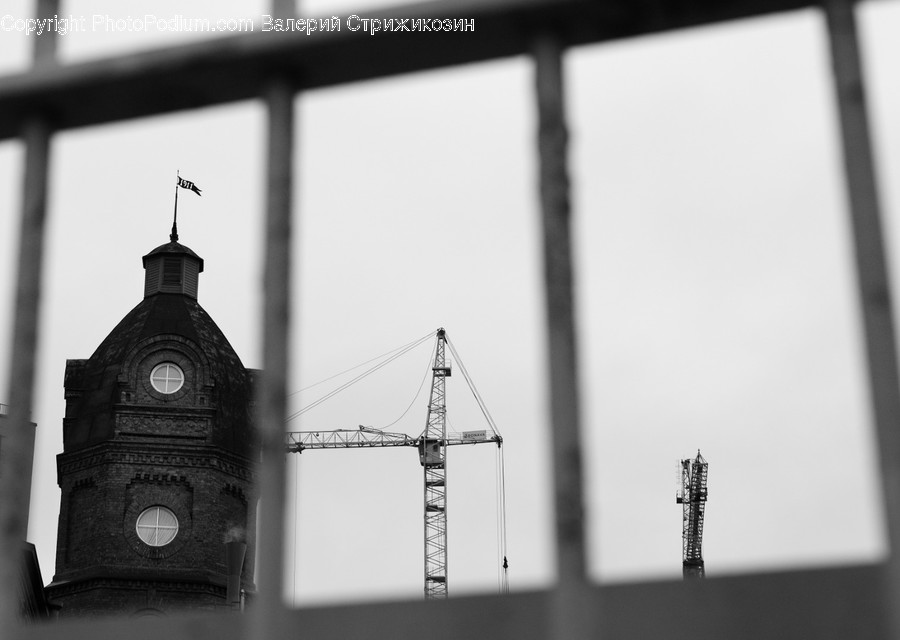 Architecture, Tower, Building, Clock Tower, Construction Crane