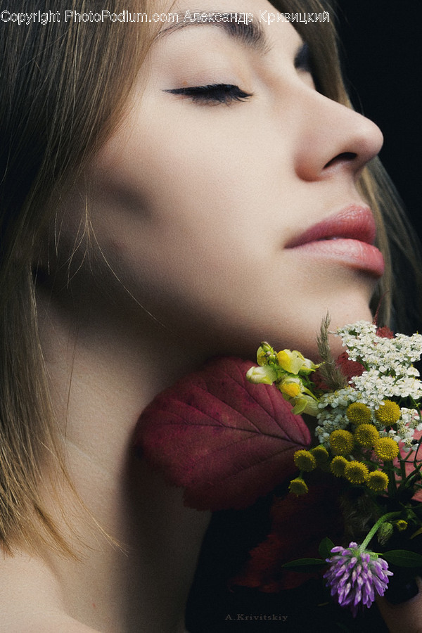 Person, Human, Plant, Flower, Blossom