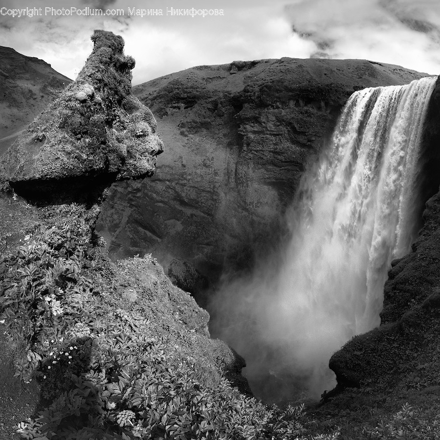Nature, Outdoors, Water, River, Waterfall