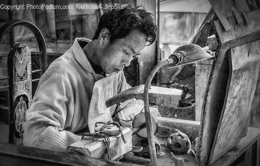 Person, Human, Workshop, Building, Factory