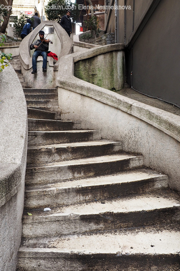 Handrail, Banister, Staircase, Human, Person