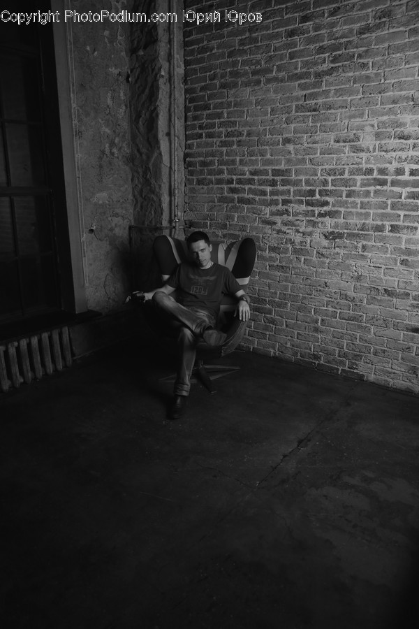 Brick, Furniture, Chair, Human, Person
