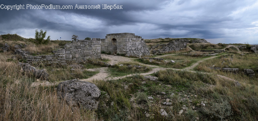 Bunker, Building, Ruins, Ground, Wall
